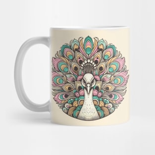 Pastel Majesty - Ornate Peacock Illustration Mug